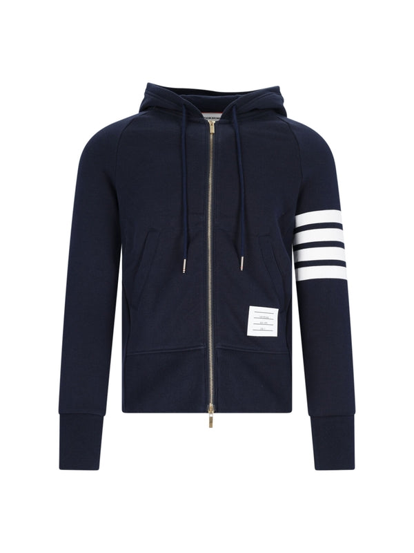 4-Bar Cotton Hoodie Zip-Up