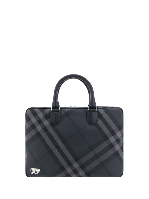 Ekd Check Nylon Briefcase