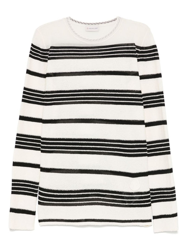 Stripe Pattern Cotton Blend Knit