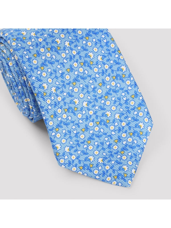 Flower Pattern Silk Tie