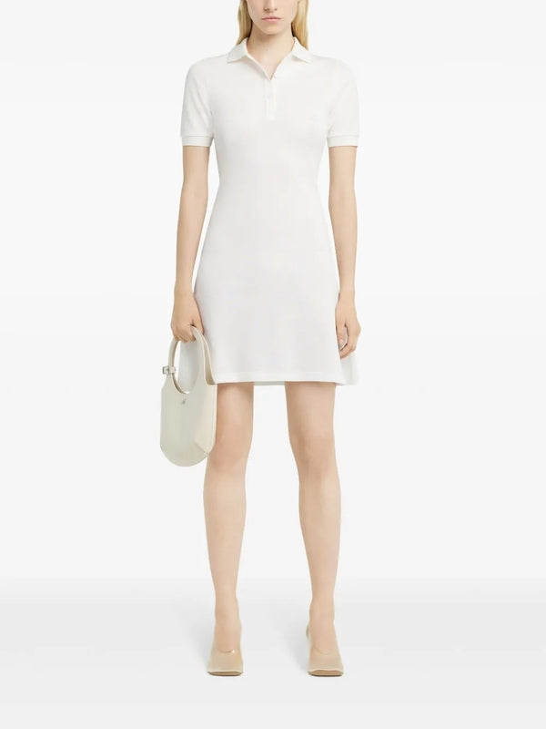 Polo Collar Cotton Mini Dress