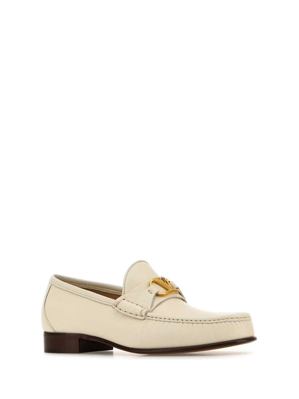 V Logo Calfskin Loafers