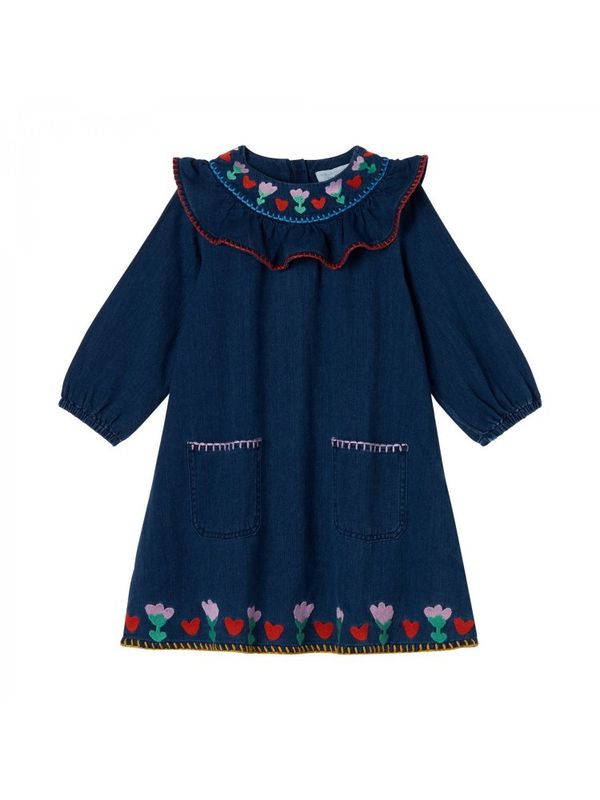 Heart Embroidery Ruffle Dress