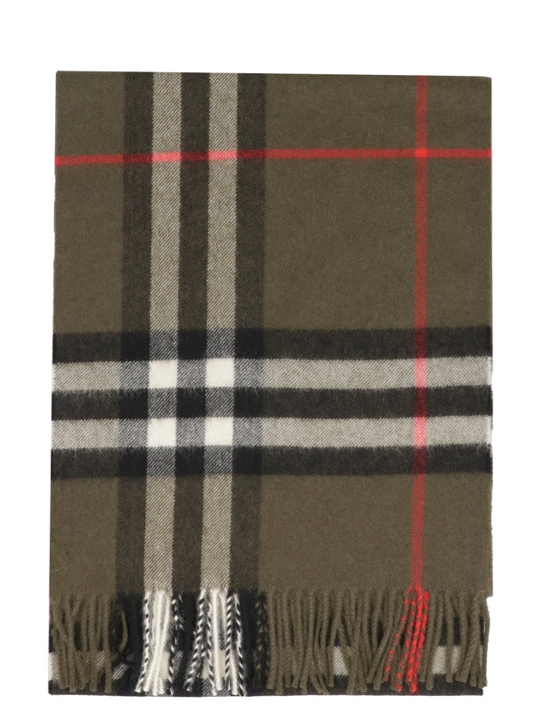 Check Cashmere Fringe Muffler