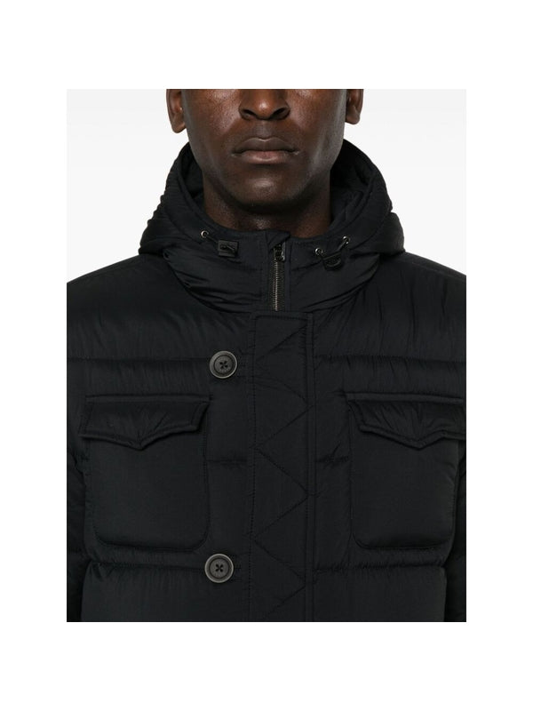 Button Detail Hooded Padding