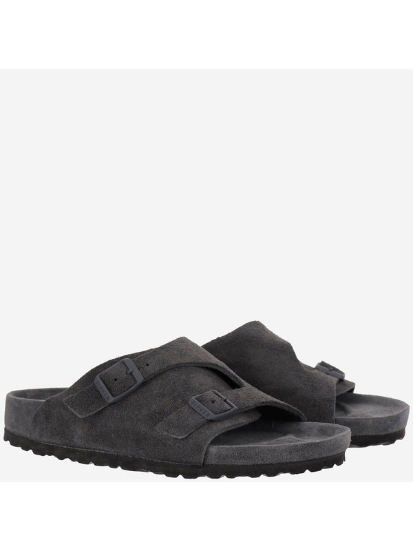 Zurich Suede Buckle Leather Sandals