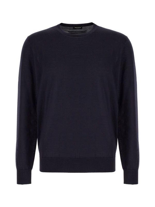 Z Zegna Navy Knitted