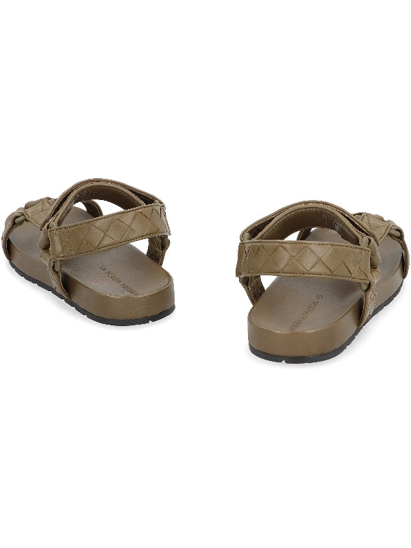 Woven Pattern Velcro Calfskin
  Sandals