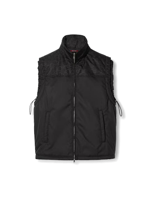 Black High Neck Nylon Vest