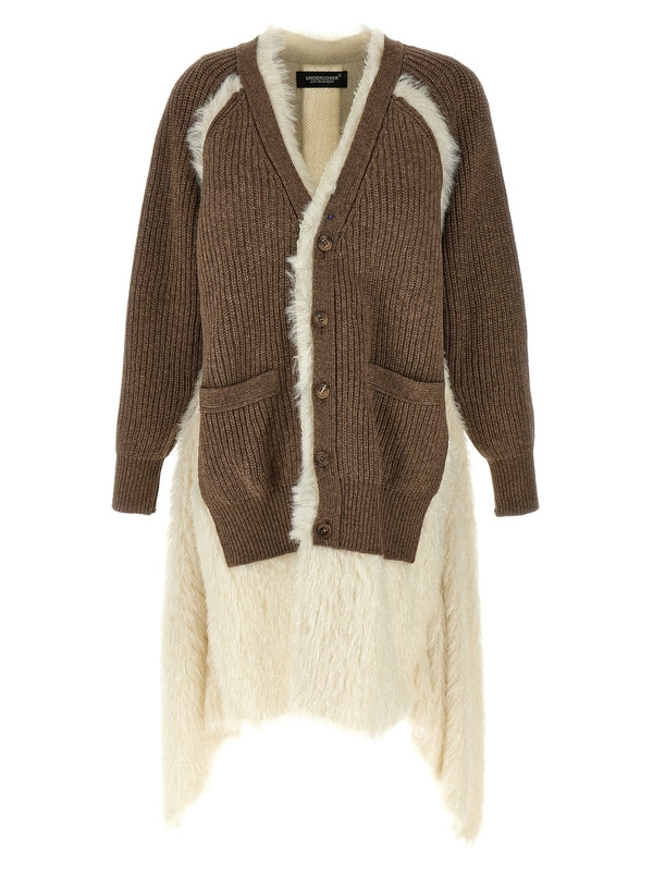 Fur Inserted Wool Cardigan