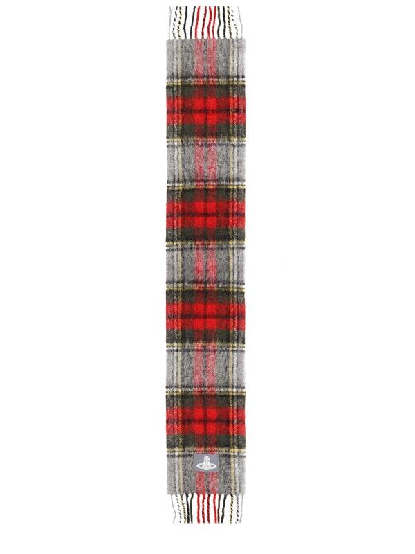 Vivienne Westwood Red Checked Wool Mufflers
