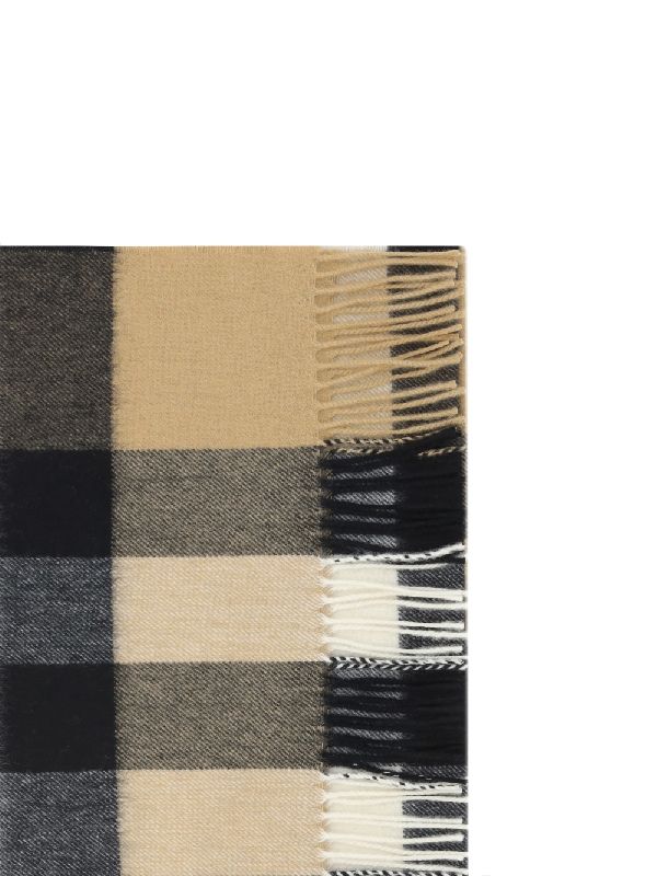 Vintage Check Cashmere Fringe Muffler