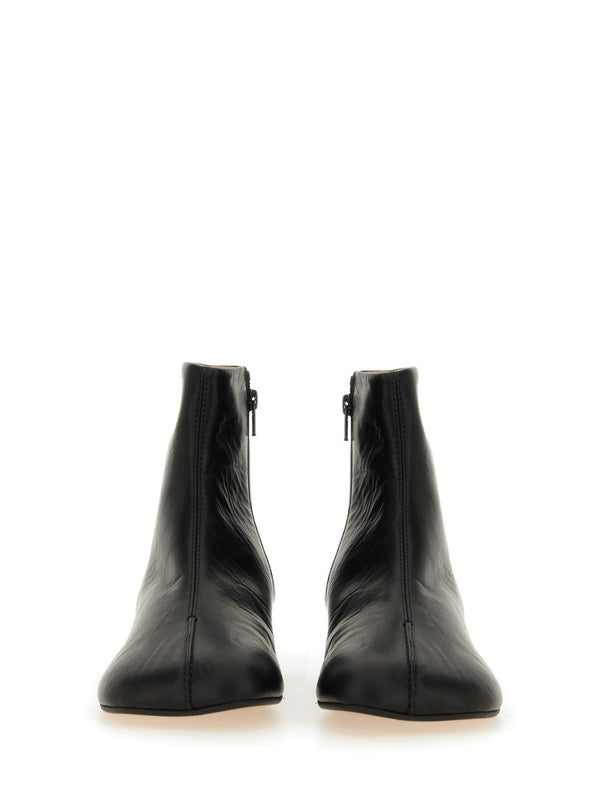 Black Leather Ankle Boots