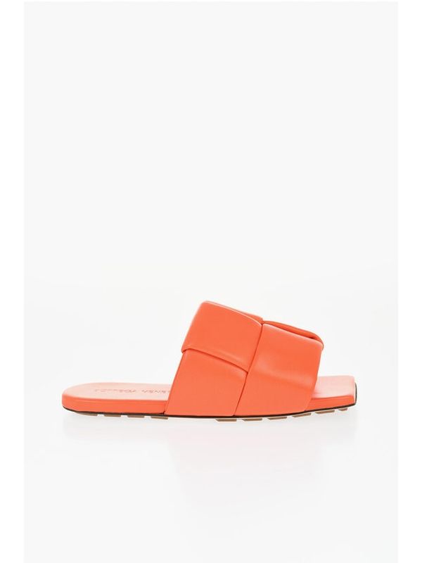 Solid Color Braided Leather Sandals Slides