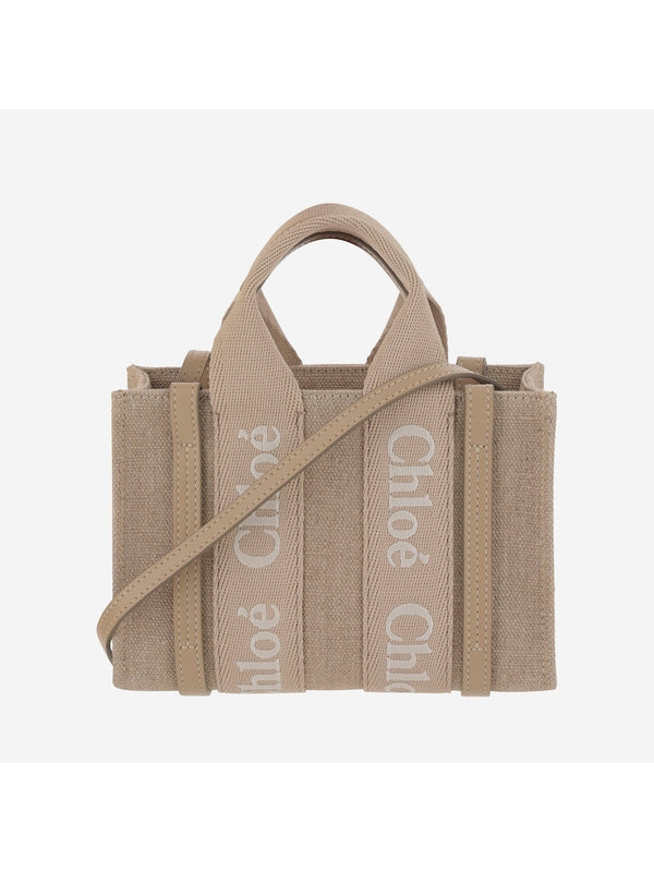 Woody Logo Canvas Mini Tote Bag