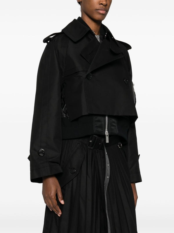 Trench Layered Panel Cropped Jacket