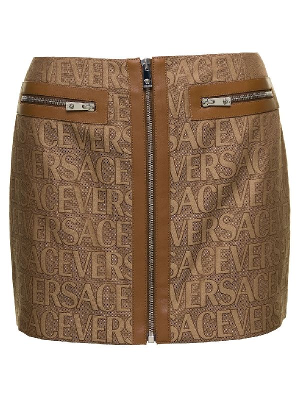 All-Over Logo Zip Mini Skirt