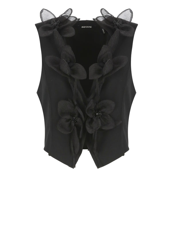 Sheer Flower Detail Vest