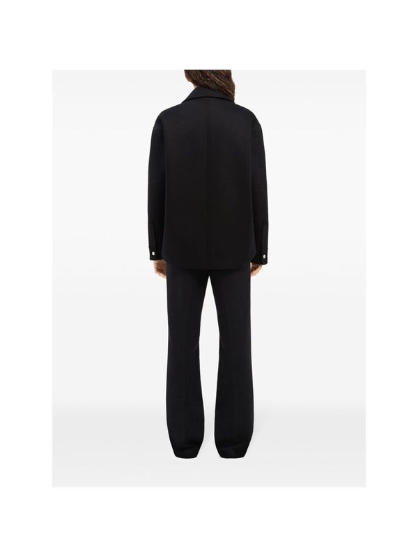 Pocket Logo Embroidery Shirt Jacket