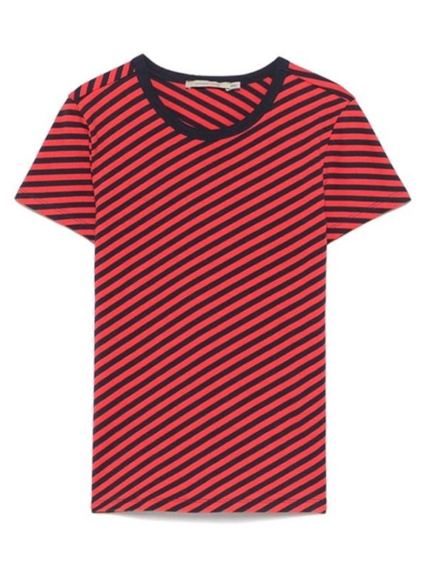 BORO Stripe Cotton Short-sleeve T-shirt
