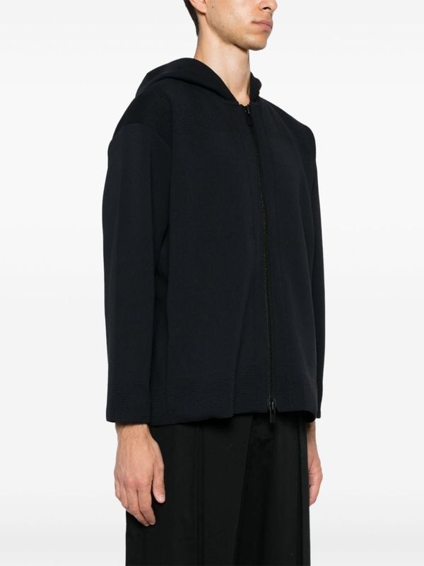 Milan Ribbed Hoodieed Zip-up