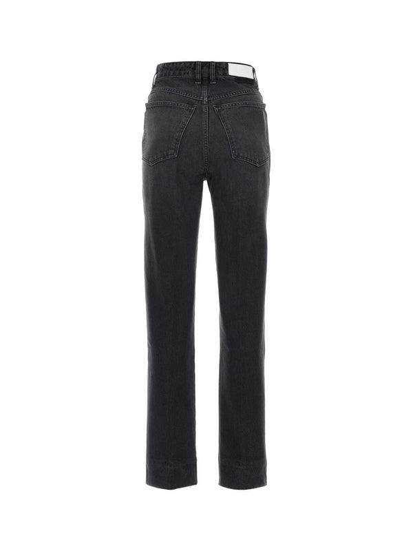 Black Washing Cotton Denim Pants