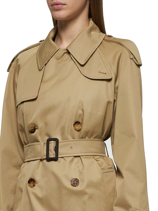 Beige Cotton Trench Coat