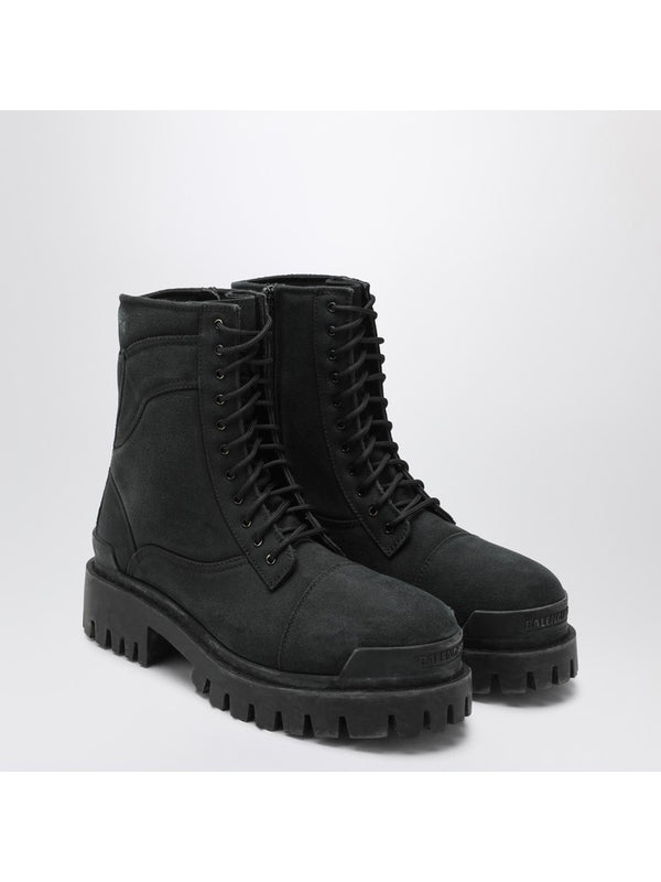 Balenciaga Black Lace-Up Boots