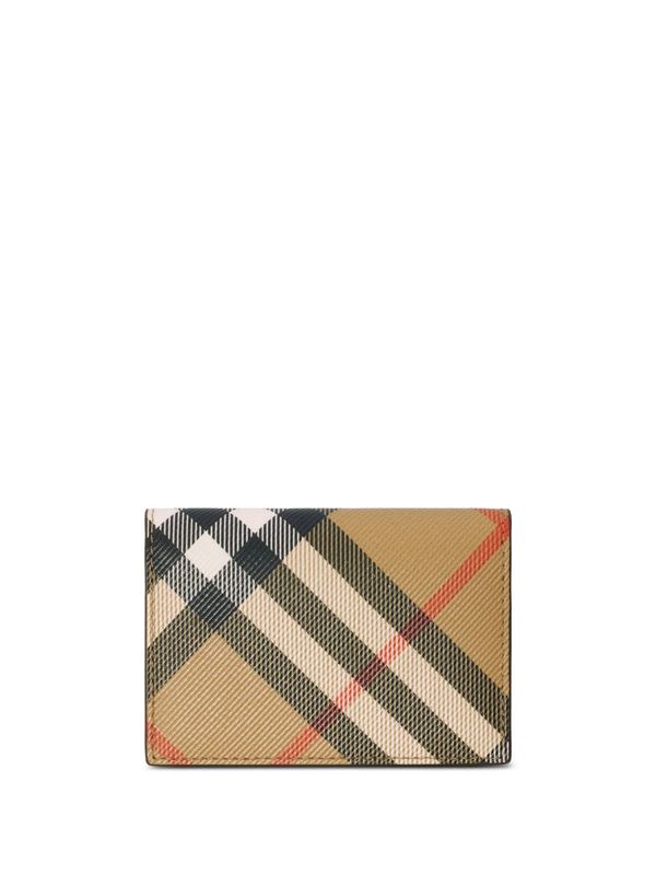 Vintage Check Flap Card Wallet