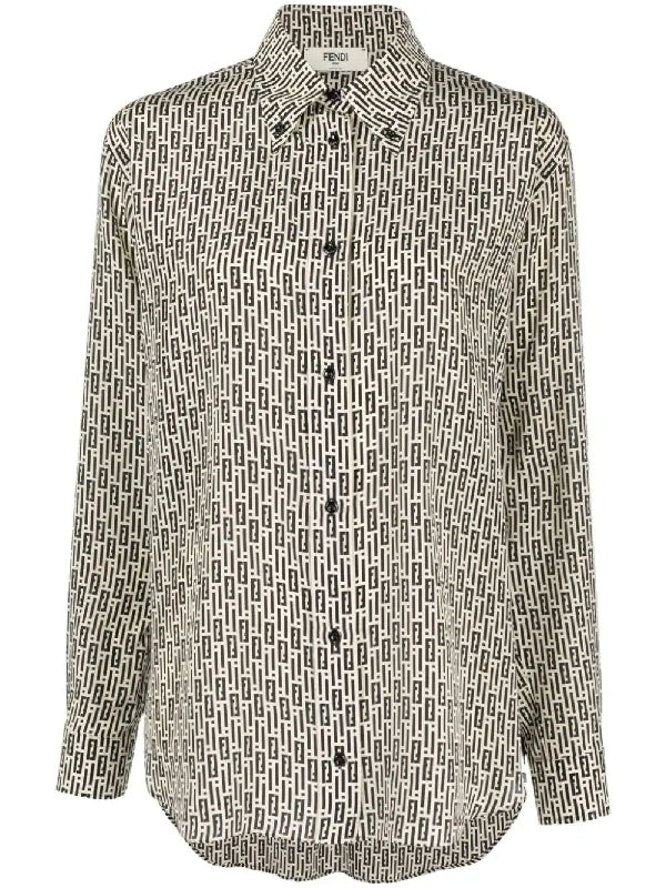 All-Over FF Printed Silk Shirt