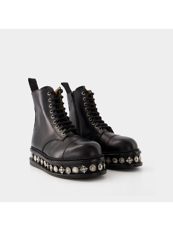 Studded Lace-up Boots