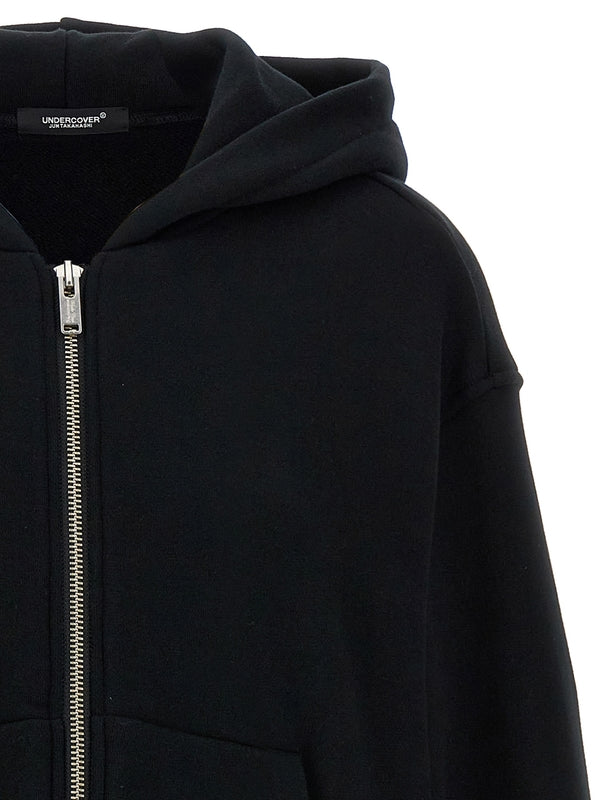 Asymmetric
  Wool Insert Hooded Zip-Up