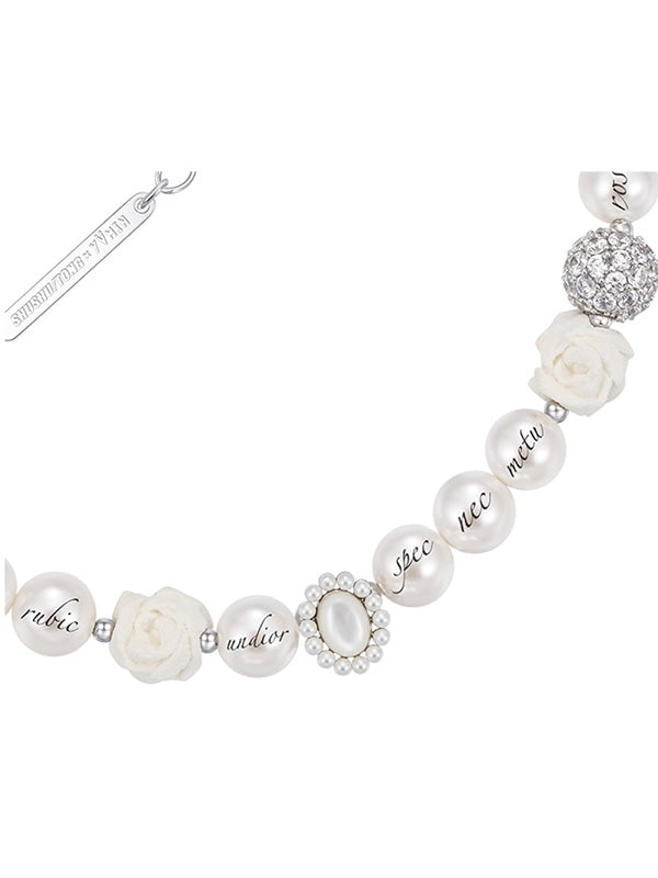 Paper Ball Pearl Necklace