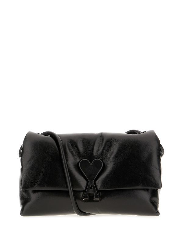 Voulez Vous Logo Flap Leather Shoulder Bag