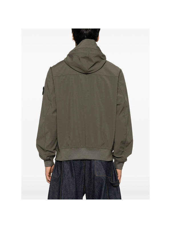 Woven Patch Nylon Hooded Jacket