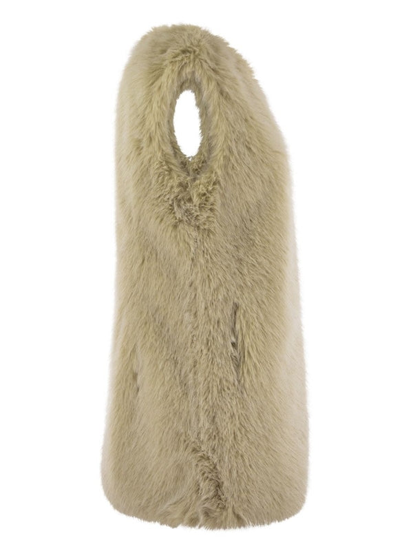 Collarless Fur
  Vest