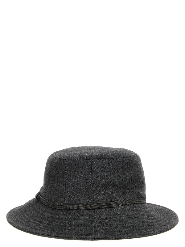 Monili Detail Wool Fedora