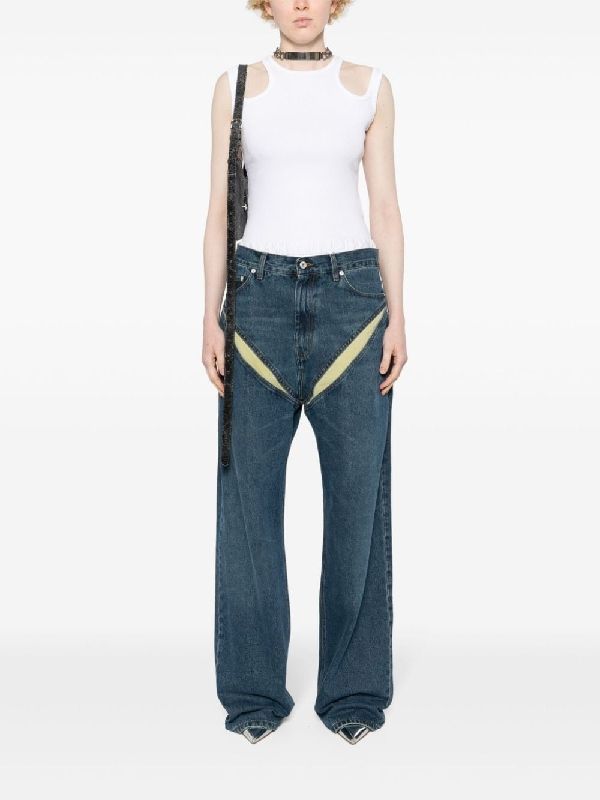 Cutout Denim Pants