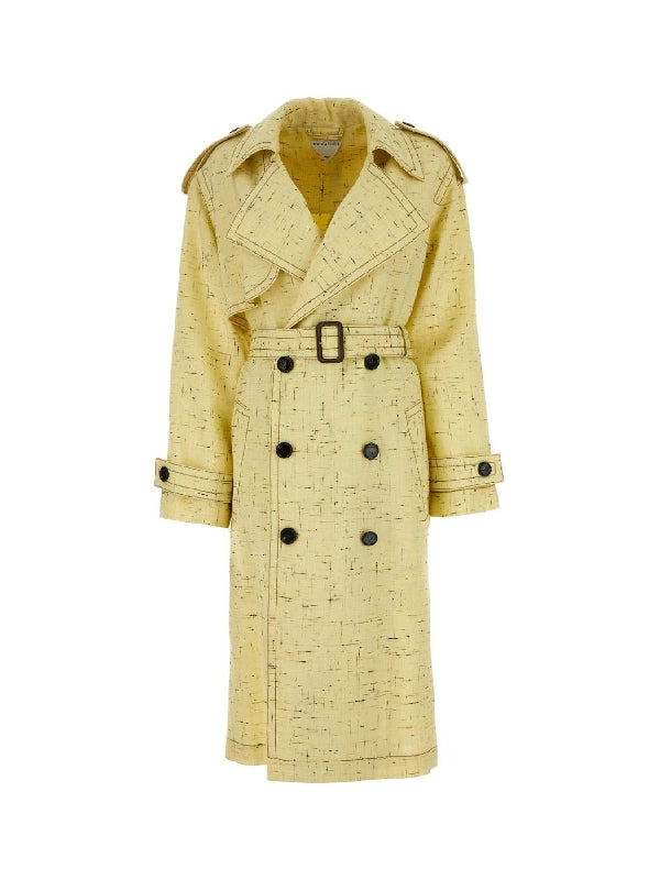 Textured Criss-cross Trench Coat