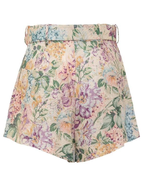 Halliday Flower Linen Shorts