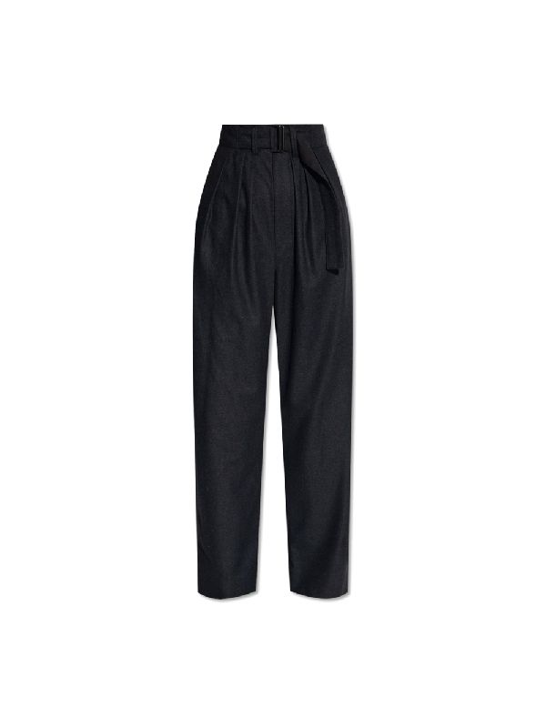 Cashmere Wool Blend Pintuck Pants