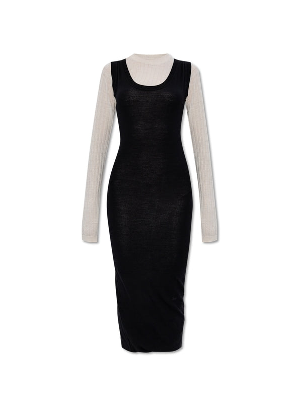 Back Logo
  Embroidered Layered Wool Dress