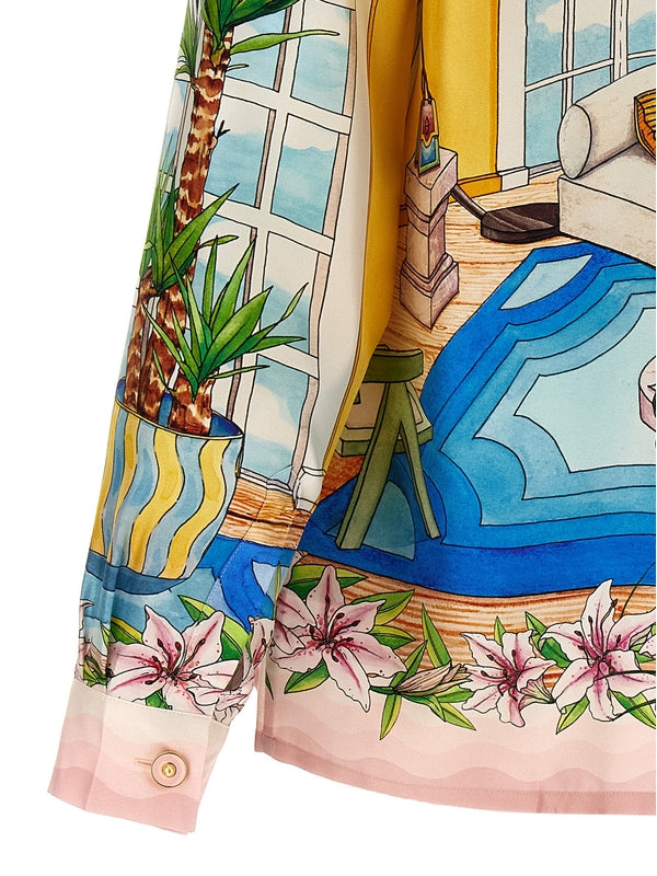 Graphic
  Printing Silk Shirt