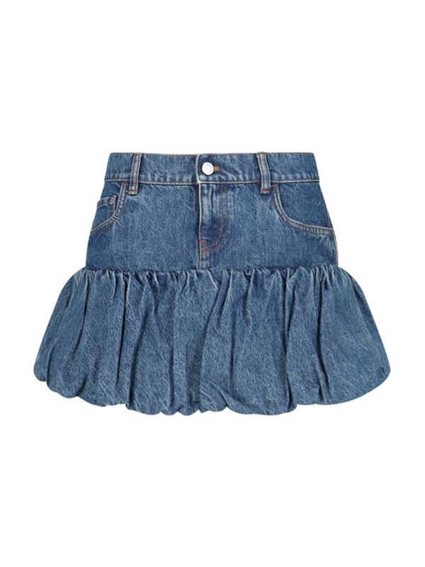 Balloon Denim Mini Skirt