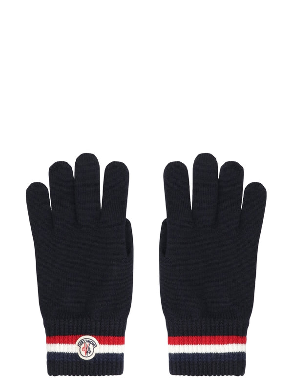 Moncler Navy Wool Gloves