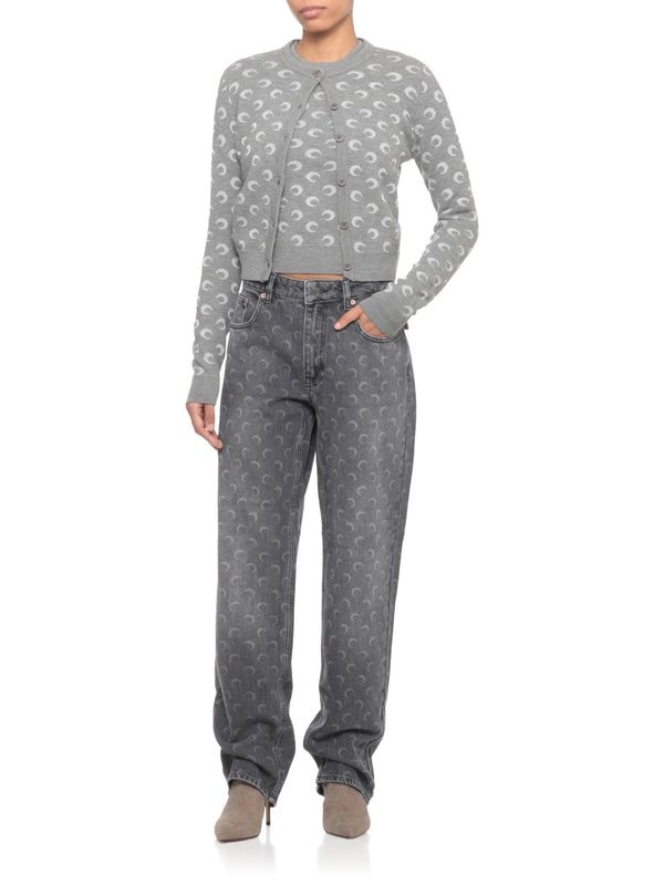 Marine Serre Grey Denim Pants