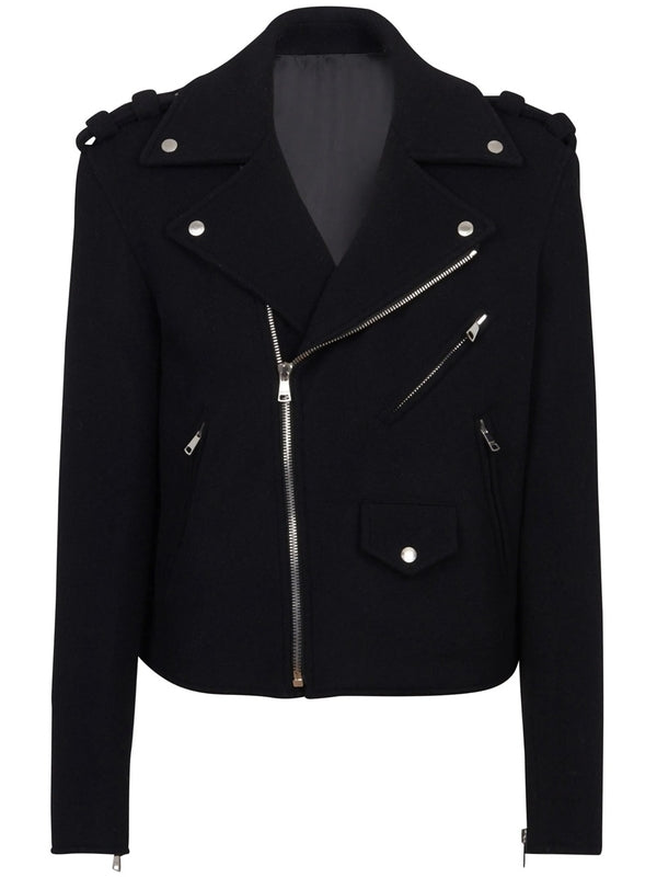 Studded Wool Biker Jacket