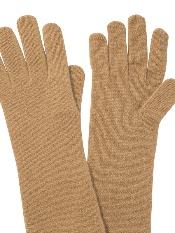 Wool Cashmere Ribbed Knit Gloves