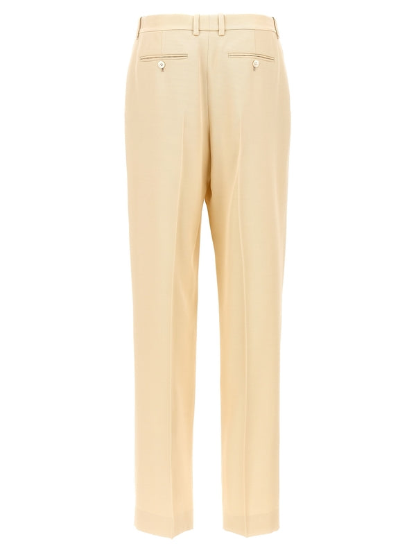 Wool Silk Pleated Pants