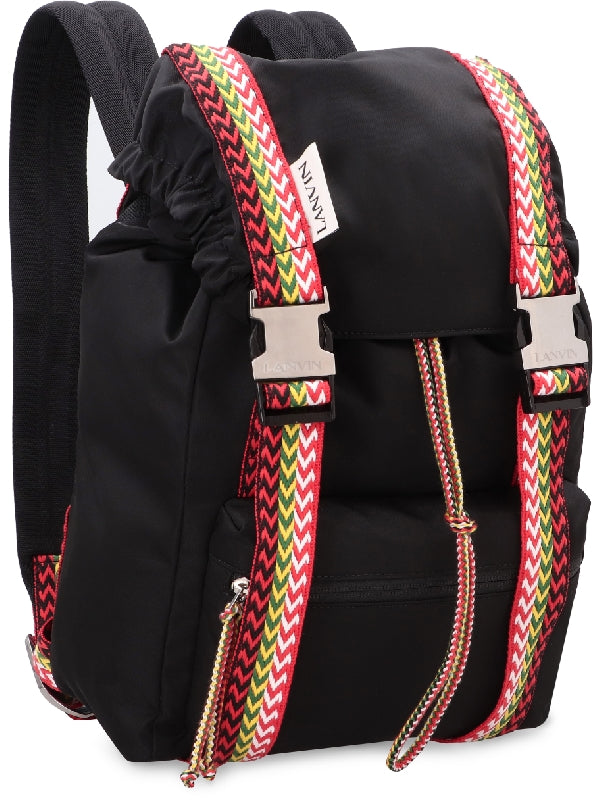 Curve Strap Detail Buckle Backpack